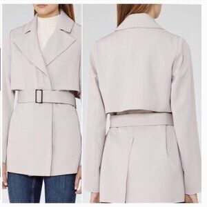 Reiss Women's Light Gray Belted Blazer